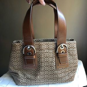 Coach top handle logo handbag